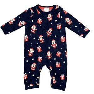 NWT Mud Pie Sweater Knit Romper Santa 3-6 Mos
